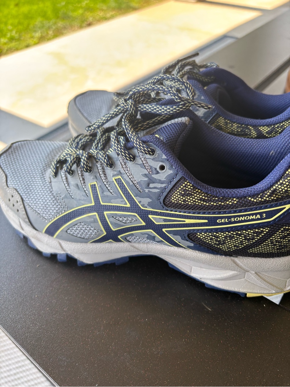 Asics Gray Athletic Shoes with Yellow Accents size 7.5 - Picture 5 of 6